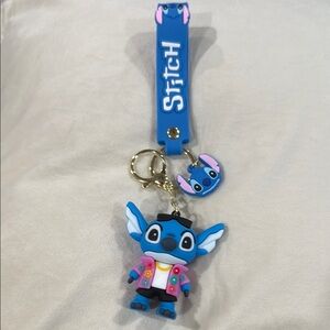 Stitch ready to Party  Blue and Pink Keychain